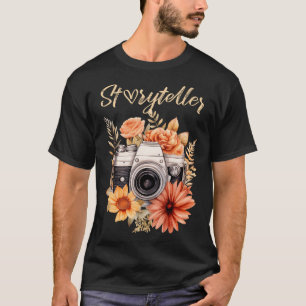 Photographer Storyteller Camera Vintage Floral Pho T-Shirt