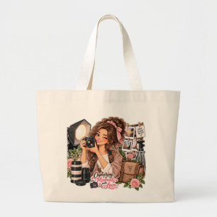 Photographer Tote Bag   Female Photographer Camera
