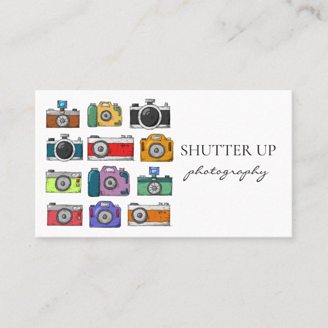 Photographer Watercolor Cameras  Business Card (Front)