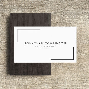 Photographers Modern and Minimal Frame White Business Card