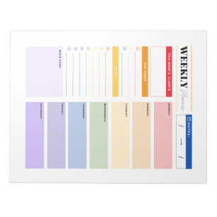 Photographer's Rainbow Weekly Planner Notepad. Notepad
