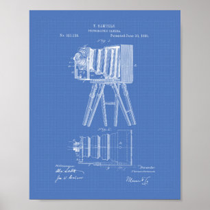 Photographic Camera 1885 Patent Art - Blueprint Poster