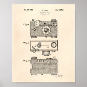Photographic Camera 1938 Patent Art - Old Peper Poster