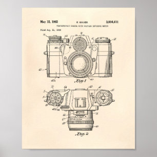 Photographic Camera 1959 Patent Art - Old Peper Poster