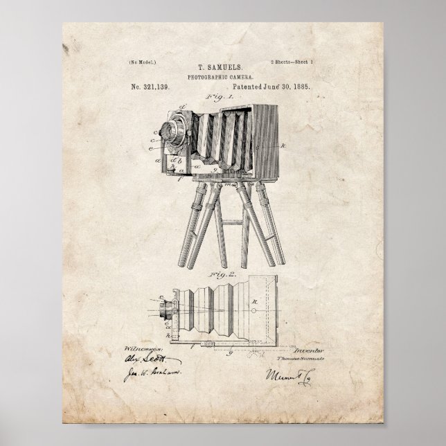 Photographic Camera Patent - Old Look Poster (Front)