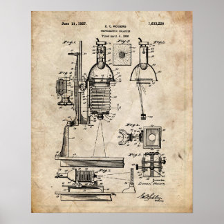Photographic Enlarger Patent Poster