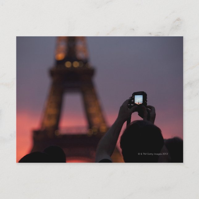 Photographing the Eiffel Tower with a smartphone Postcard (Front)