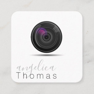 Photography Artist Designer Camera Lens Square Business Card