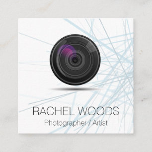 Photography Artist Designer Camera Lens Square Business Card