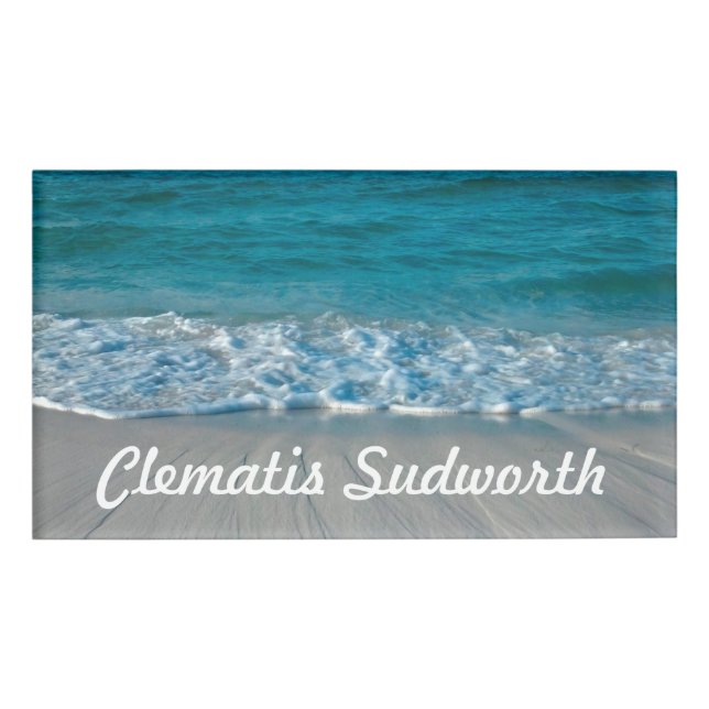 Photography - AT THE BEACH + your ideas Name Tag (Front)