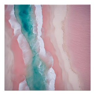 Photography Beach Aesthetic Sunset Neutral Pink Poster