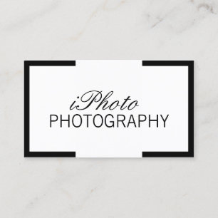 Photography Black Border Minimal Photographer Business Card