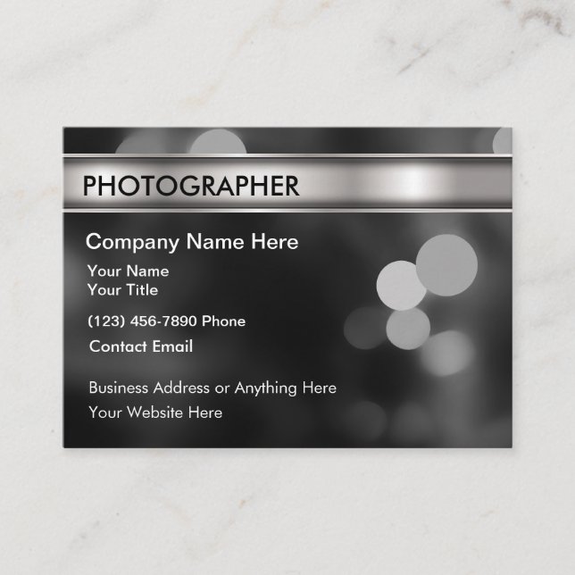 Photography Business Cards Large Print Space (Front)