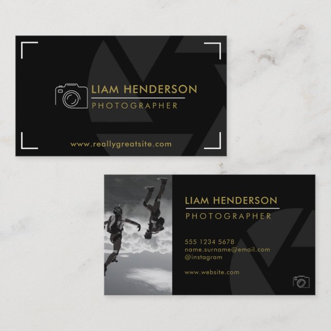 Photography Business Cards Modern Photographer (Front/Back)