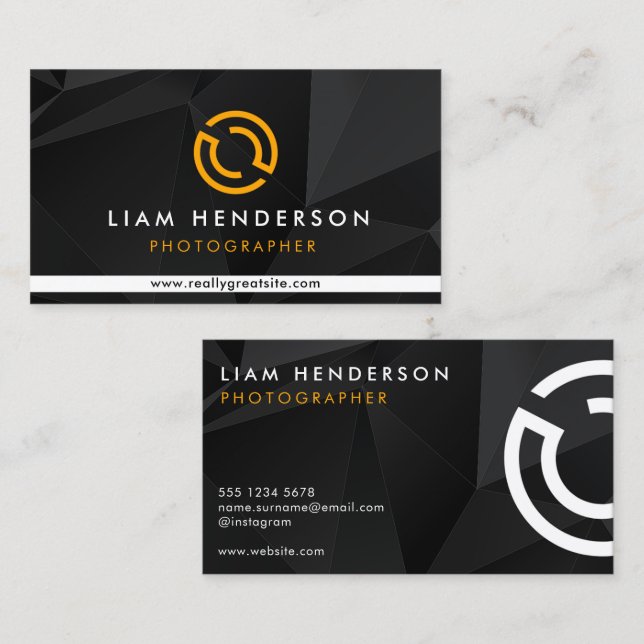 Photography Business Cards Modern Photographer (Front/Back)