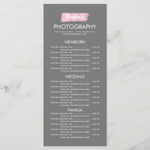 Photography Business Gold Logo Brush Stroke Pink  Menu