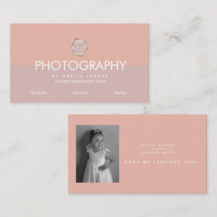Photography Business Pink Blush Colorblock Card