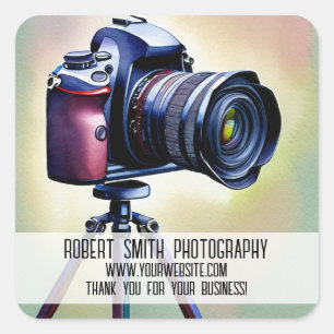 Photography Business Thank You Square Sticker