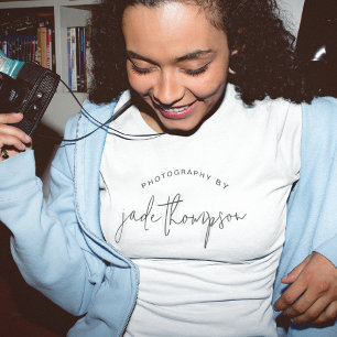 Photography By Name Florist Black Text Uniform T-Shirt