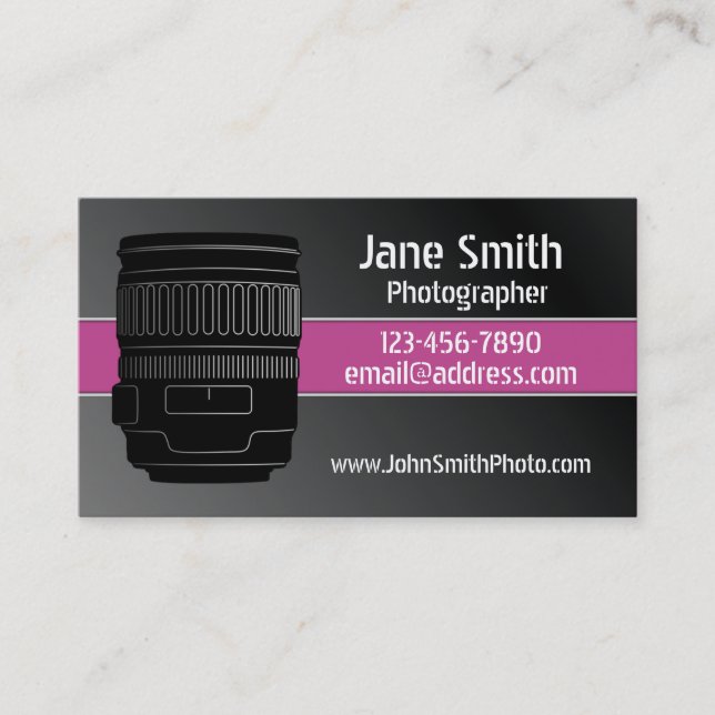 Photography Camera Business Cards (Front)