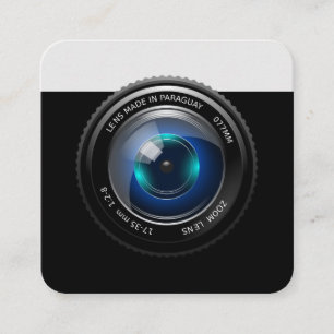 Photography Camera Lens Square Business Card
