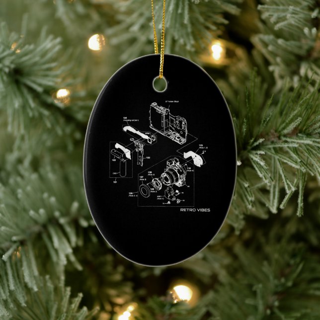 Photography Camera Photo Vibes Ceramic Ornament (Tree)