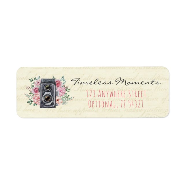 Photography Camera Photographer Return Address Label (Front)