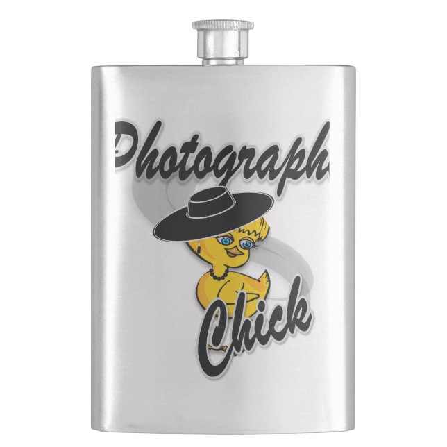 Photography Chick #4 Hip Flask (Front)