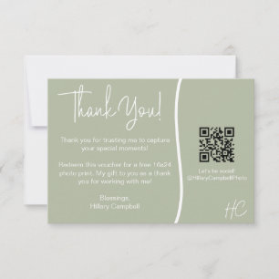 Photography Client Thank You Photo Voucher QR code