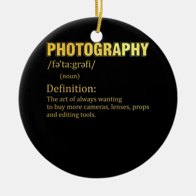 Photography Definition Camera Photographer Ceramic Ornament (Front)