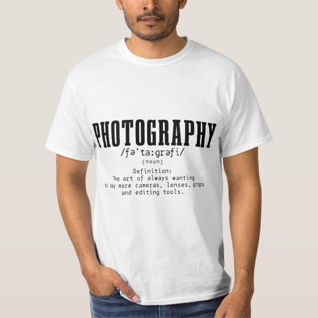 Photography Definition Dictionary Camera Funny Pho T-Shirt (Front)