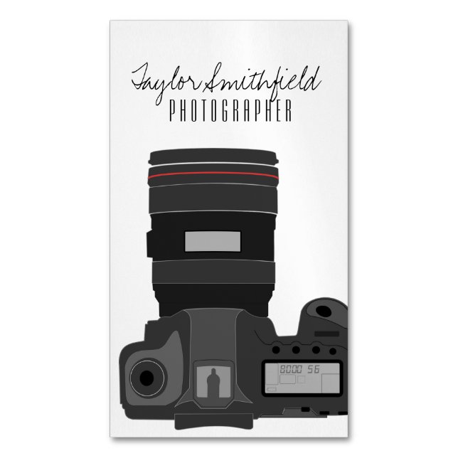Photography DSLR Magnetic Business Card (Front Vertical)