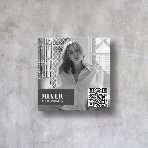Photography Editorial Minimalist Modern Elegant Square Business Card