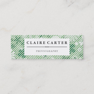 Photography Floral Diagonal Stripes Mini Business Card