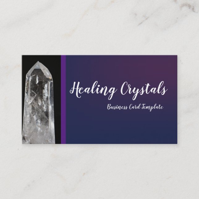 Photography Healing Crystal Template Business Card (Front)