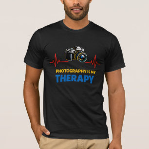 Photography Is My Therapy Heartbeat Camera Graphic T-Shirt