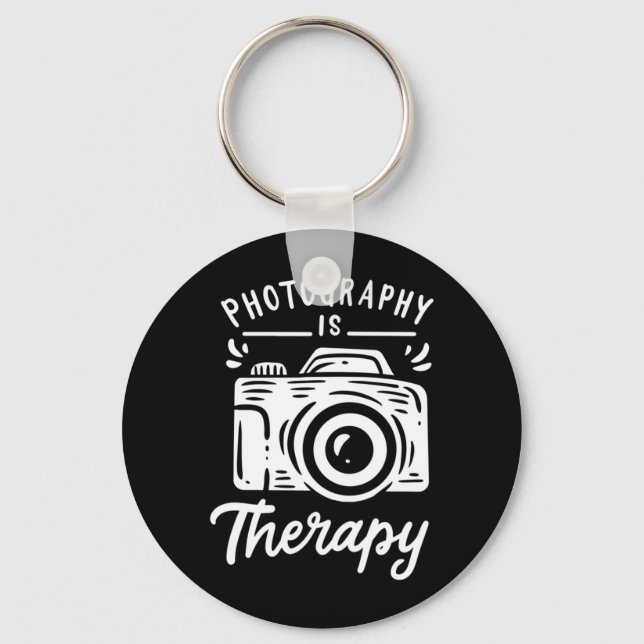 Photography Is Therapy Key Ring (Front)