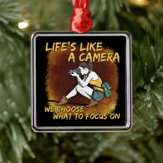 Photography - Life Like A Camera Photographer Metal Ornament (Tree)