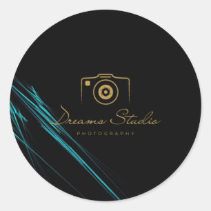 Photography logo  classic round sticker