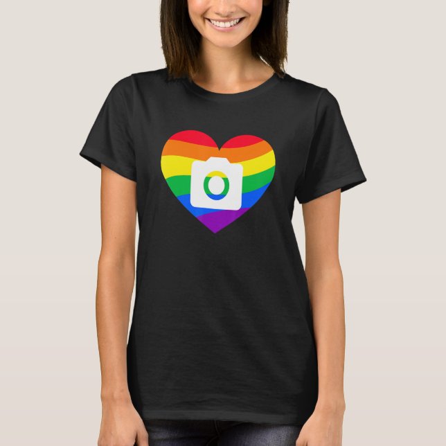 Photography Lover, Photographer Gift, Rainbow Came T-Shirt (Front)