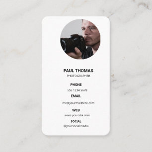 Photography Modern Minimal Simple Photo Business  Business Card