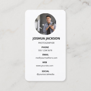 Photography Modern Minimal Simple Photo Business Card