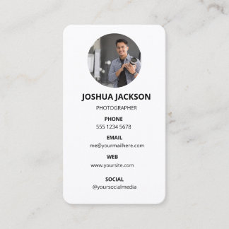 Photography Modern Minimal Simple Photo Business Card