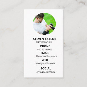 Photography Modern Minimal Simple Photo Business Card
