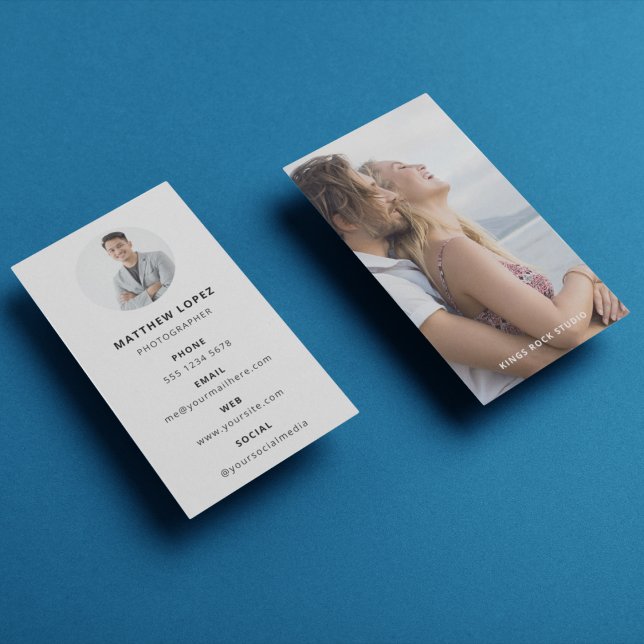 Photography Modern Minimal Simple Photo Business Card (Creator Uploaded)