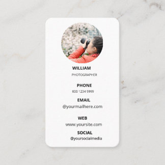 Photography Modern Minimal Simple Photo Business Card
