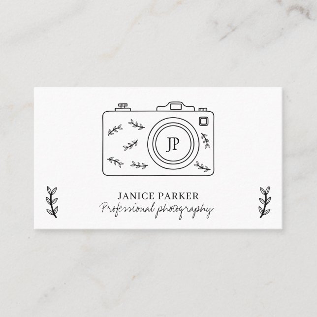 Photography modern professional photographer business card (Front)