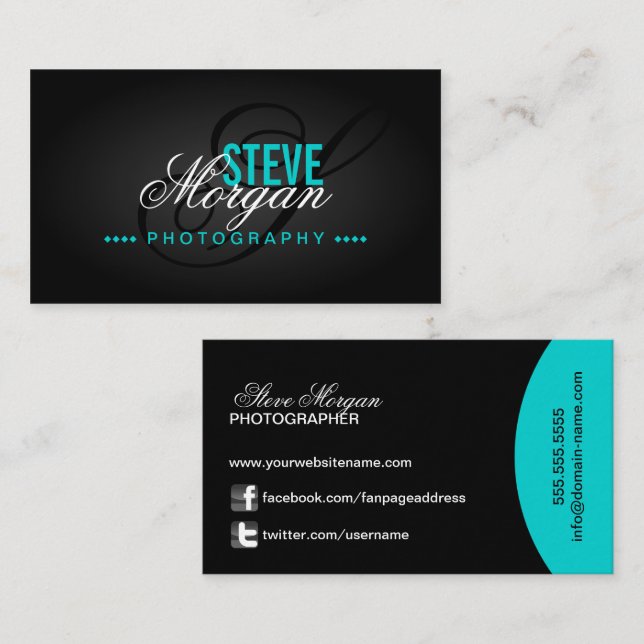 Photography Monogram Business Card (Front/Back)