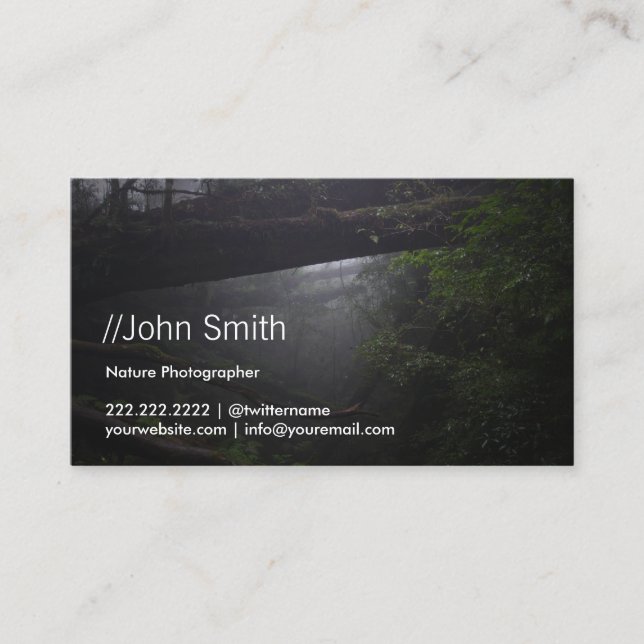 Photography Mythic Forest Photographer Business Card (Front)