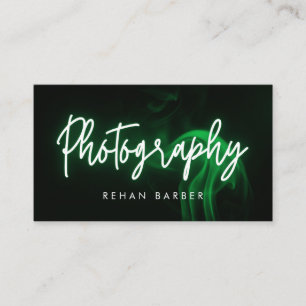 Photography Neon Green Business Card